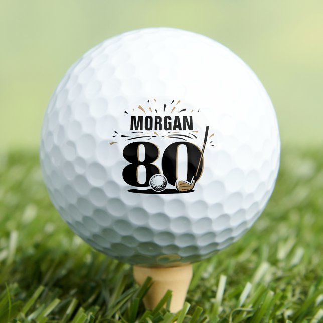 Monogram 80th Birthday Golf Balls (Monogram 80th Birthday Golf Balls)