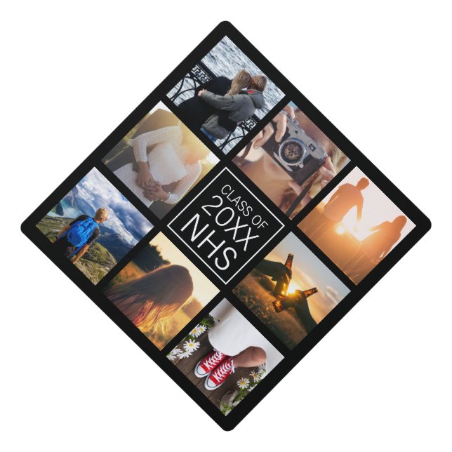 Monogram 8 Frame NGL Graduation Cap Topper (Front)