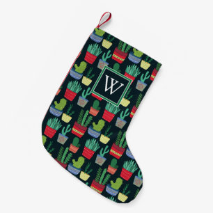 Monogram   A Crowd of Cactus Small Christmas Stocking