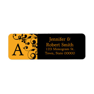 Monogram A Custom Address Labels Halloween
