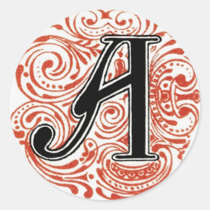 Monogram ‘A’ in Red - Sticker