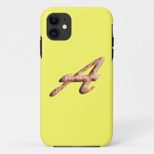 Monogram A in Roses Pattern for Iphone 5 Case