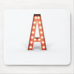 Monogram A Marquee Lights Mouse Pad