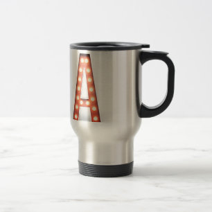 Monogram A Marquee Lights Travel Mug