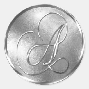 Monogram A NONMETALLIC Silver Envelope Seal