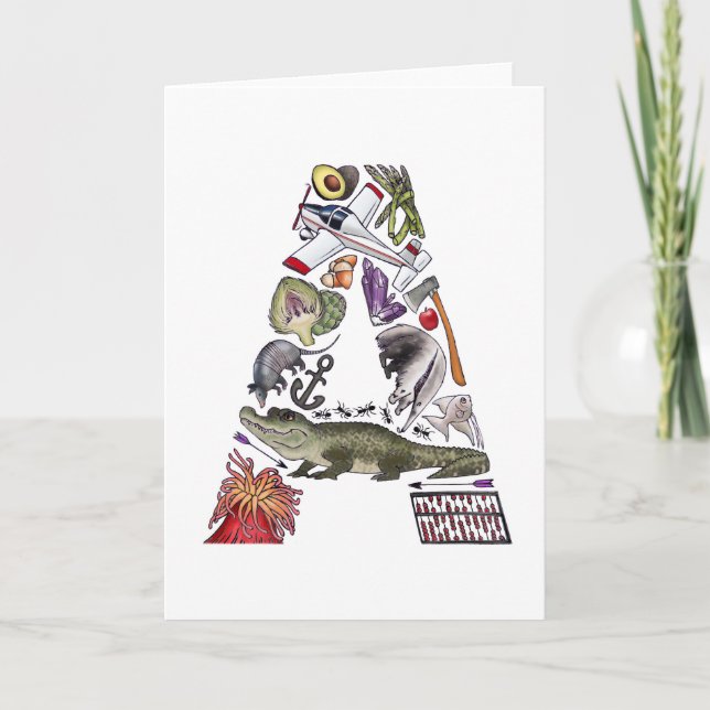 Monogram "A" note card (Front)