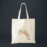 monogram A wedding floral spring Bridal Shower Tote Bag<br><div class="desc">***this design is part of a collection*** _______________________ this design template is fully editable and customizable by you the customer - click personalize further button if you wish to move, add, delete, or make significant changes to the design _______________________ *if you have any DESIGN questions or need more designs or...</div>