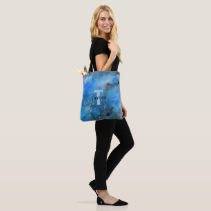 Monogram Abstract Art Tote Bag