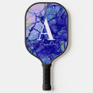 Monogram Abstract Blue Pickleball Paddle