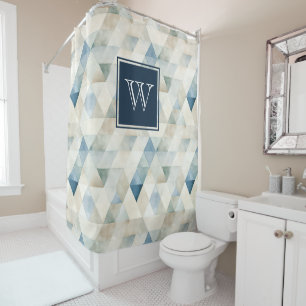 Monogram Abstract Blue Tranquil Beach Pattern Show