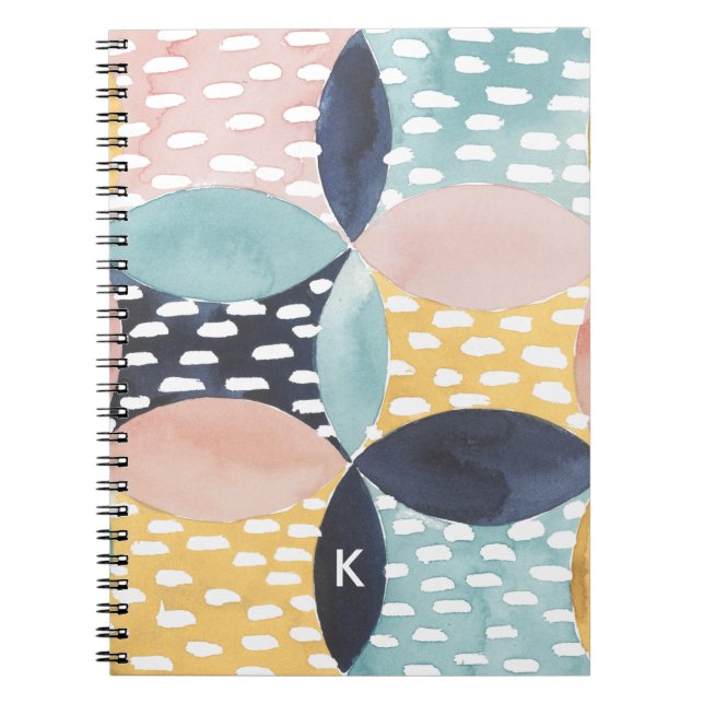 Monogram | Abstract Circle Pattern Notebook (Front)
