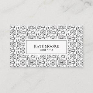 Monogram Abstract Geometric Pattern  Business Card