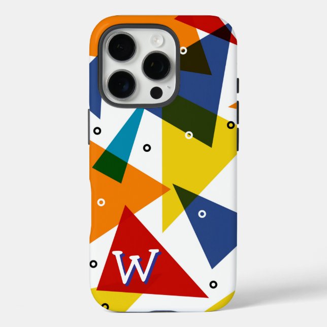 Monogram Abstract Modern Triangles  Case-Mate iPhone Case (Back)