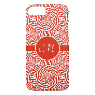 Monogram Abstract Red Roses Pattern Case-Mate iPhone Case