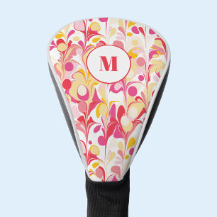 Monogram Abstract Retro Marble Pattern Golf Head Cover