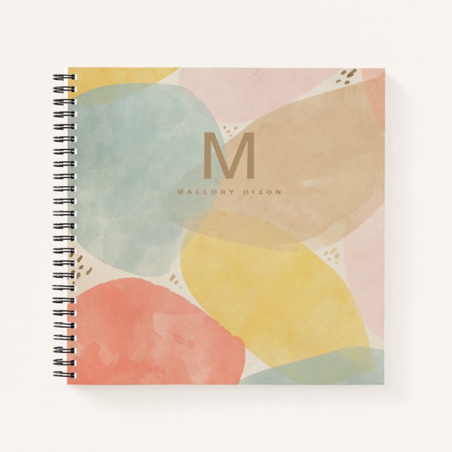 Monogram Abstract  Sketchbook With Name Notebook (Front)