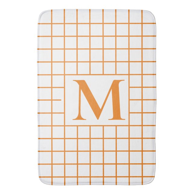 Monogram Abstrect lines Bath Mat (Front Vertical)