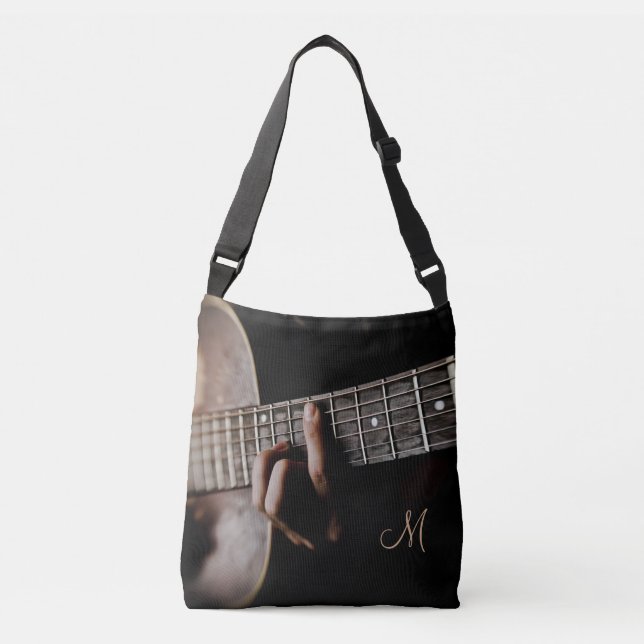 Monogram Acoustic Guitar Music Tote Bag (Front)