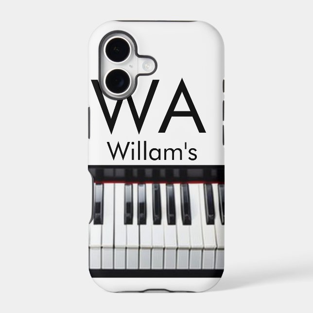 Monogram add initial letter name text piano music  (Back)