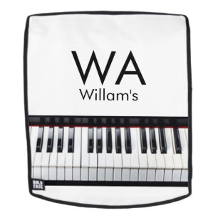 Monogram add initial letter name text piano music backpack