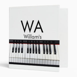 Monogram add initial letter name text piano music binder