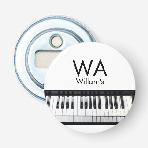 Monogram add initial letter name text piano music bottle opener