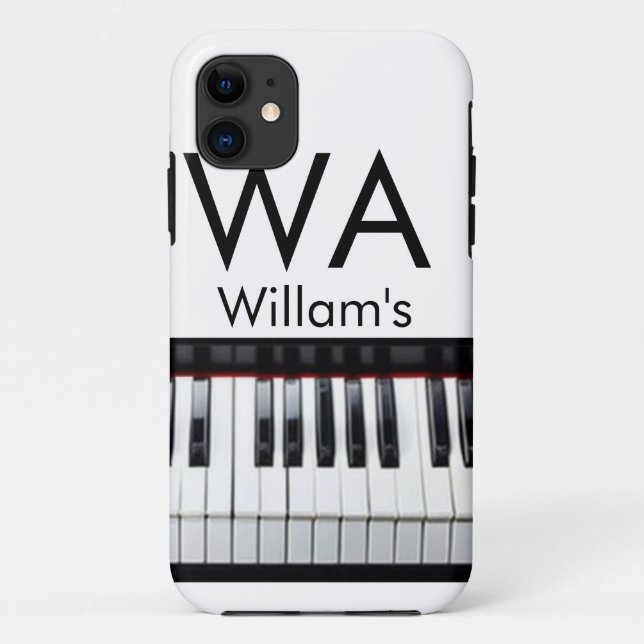 Monogram add initial letter name text piano music  Case-Mate iPhone case (Back)