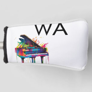 Monogram add initial letter name text piano music golf head cover
