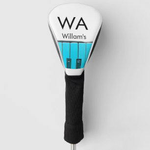 Monogram add initial letter name text piano music golf head cover