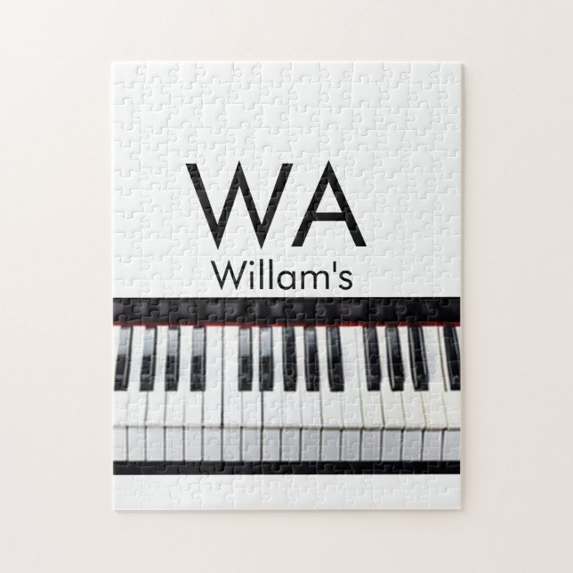 Monogram add initial letter name text piano music  jigsaw puzzle (Vertical)