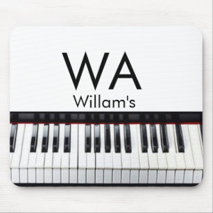 Monogram add initial letter name text piano music  mouse pad