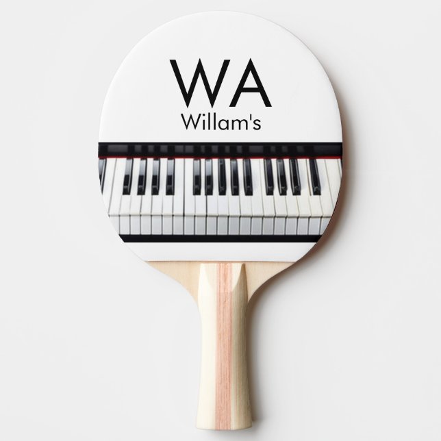 Monogram add initial letter name text piano music  ping pong paddle (Front)