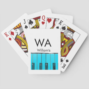 Monogram add initial letter name text piano music  playing cards