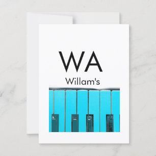Monogram add initial letter name text piano music  postcard