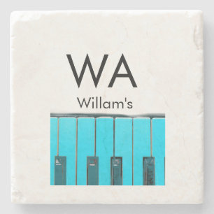 Monogram add initial letter name text piano music  stone coaster