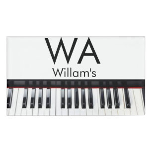 Monogram add initial letter name text piano music  tag