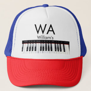 Monogram add initial letter name text piano music  trucker hat