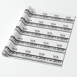 Monogram add initial letter name text piano music  wrapping paper