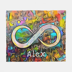 Monogram Add Name Infinity Symbol Fleece Blanket