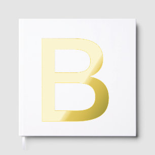 Monogram add name letter alphabet simple minimal t guest book