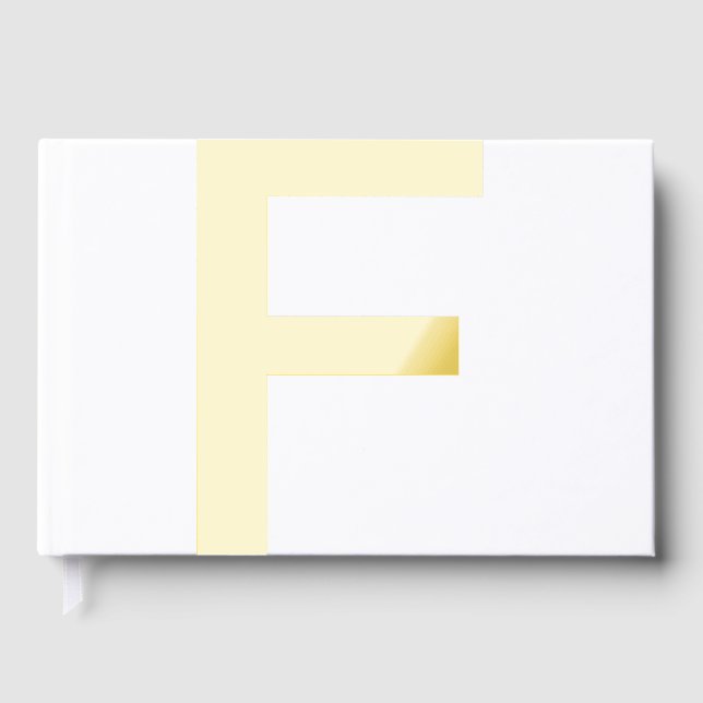 Monogram add name letter alphabet simple minimal t guest book (Front)