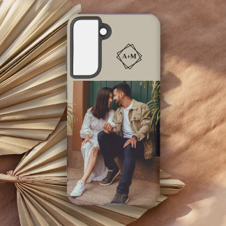 Monogram Add Your Own Photo Colour Block Samsung Galaxy Case