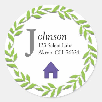 Monogram Address Envelope Seal Sticker Template 