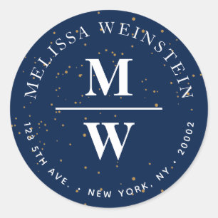 Monogram Address Label