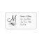 Monogram Address Labels Black and White Swirls