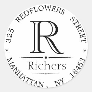 Monogram address sticker