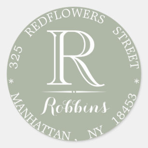 Monogram address sticker
