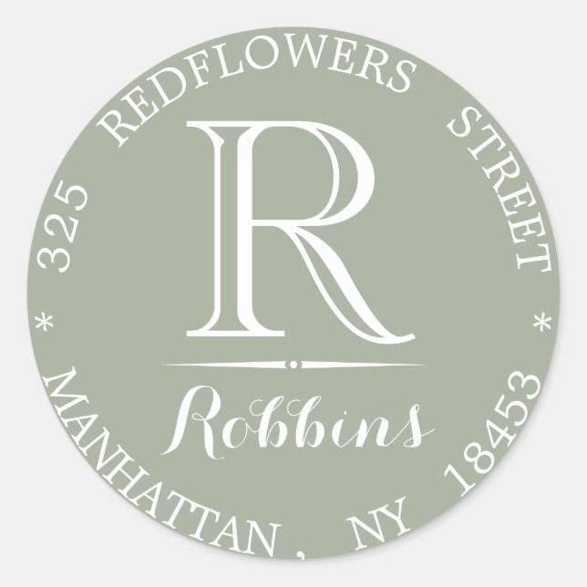 Monogram address sticker (Front)
