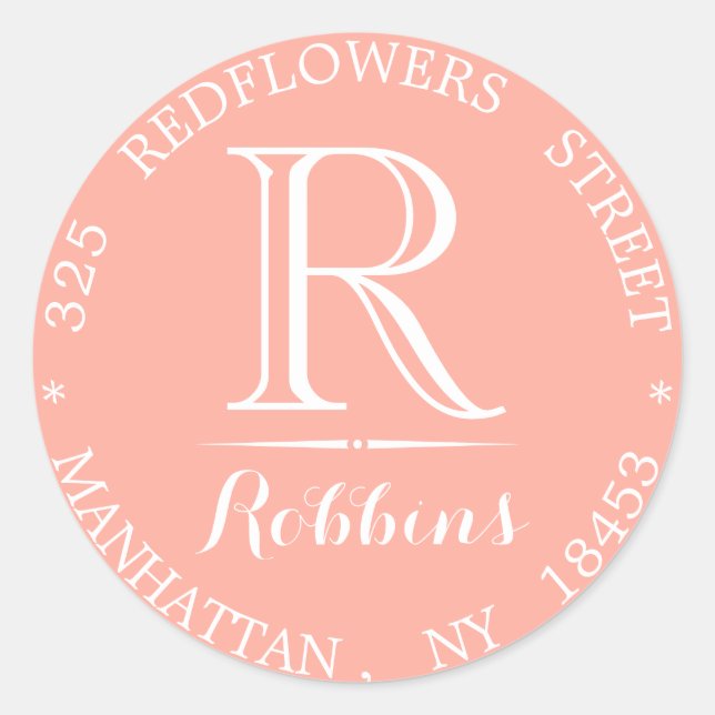 Monogram address sticker (Front)