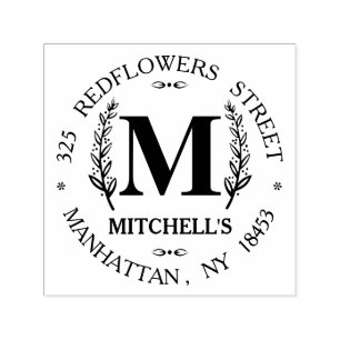 Monogram Address Wedding Stamp